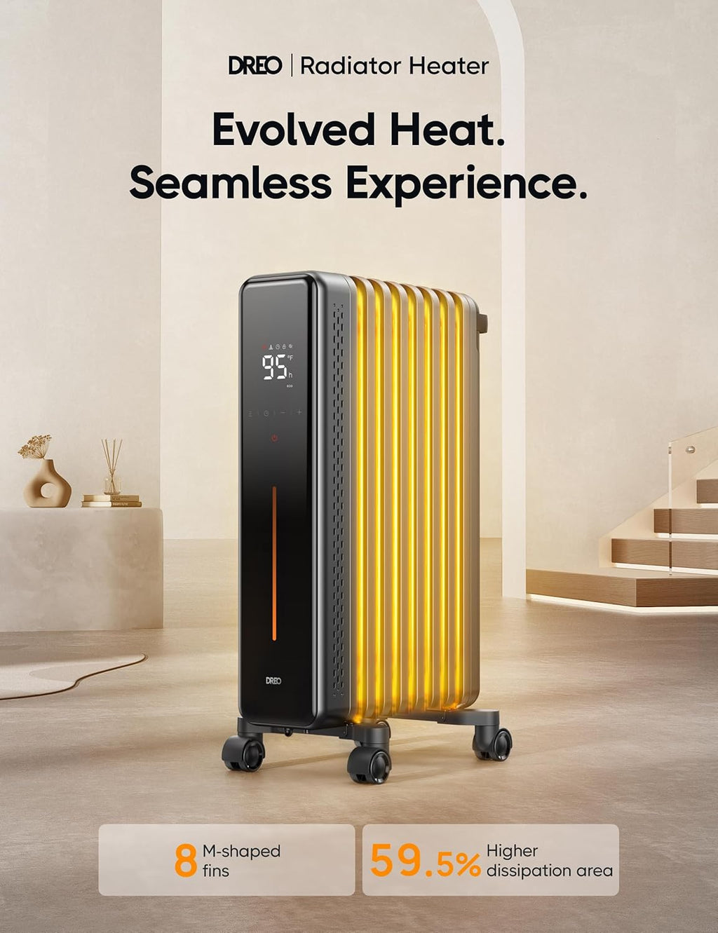 1500W Oil Filled Radiator Heater with Remote Control D736