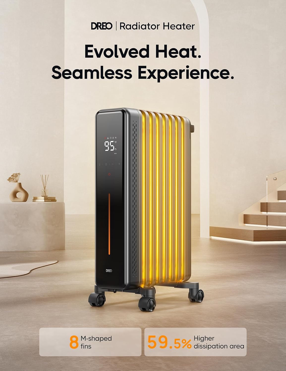 1500W Oil Filled Radiator Heater with Remote Control D736
