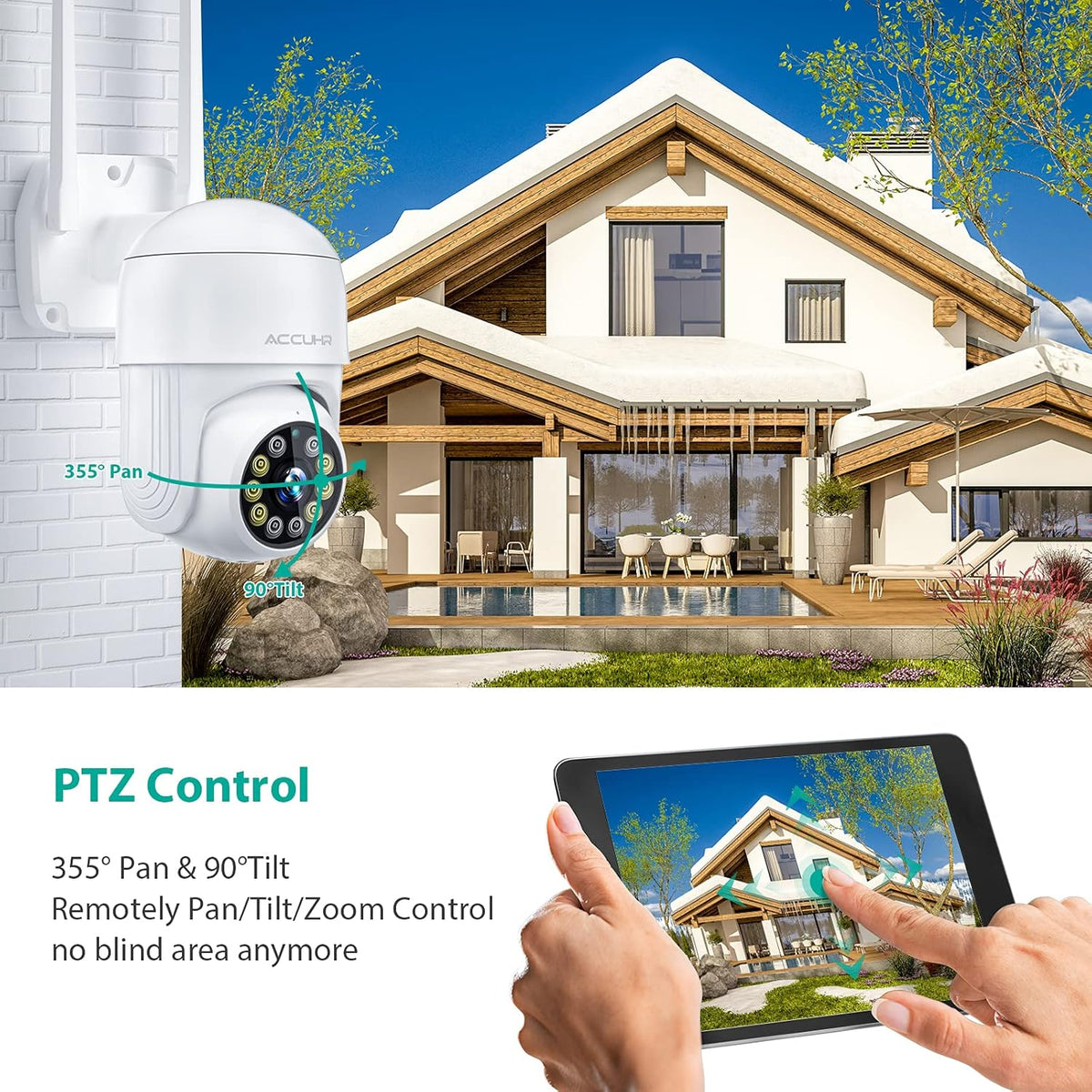 1080P WiFi Outdoor Security Camera with Night Vision, Motion Detection, IP65 Waterproof K146