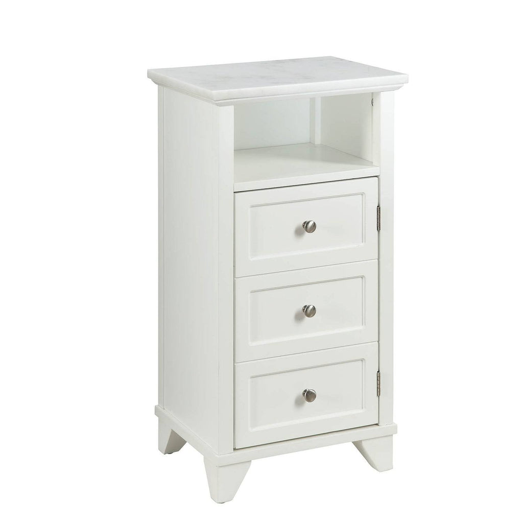 1 Cubby Wooden Cabinet with Marble Top T590861