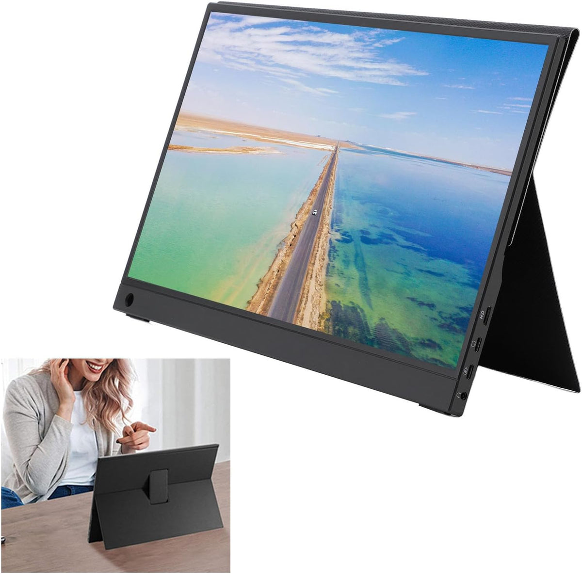 15.6 Inch Portable Monitor with Touchscreen, HDR Display X8796