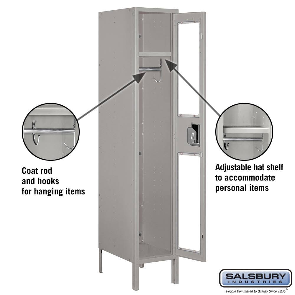15x22 Wide Single Tier See-Through Metal Locker K46630