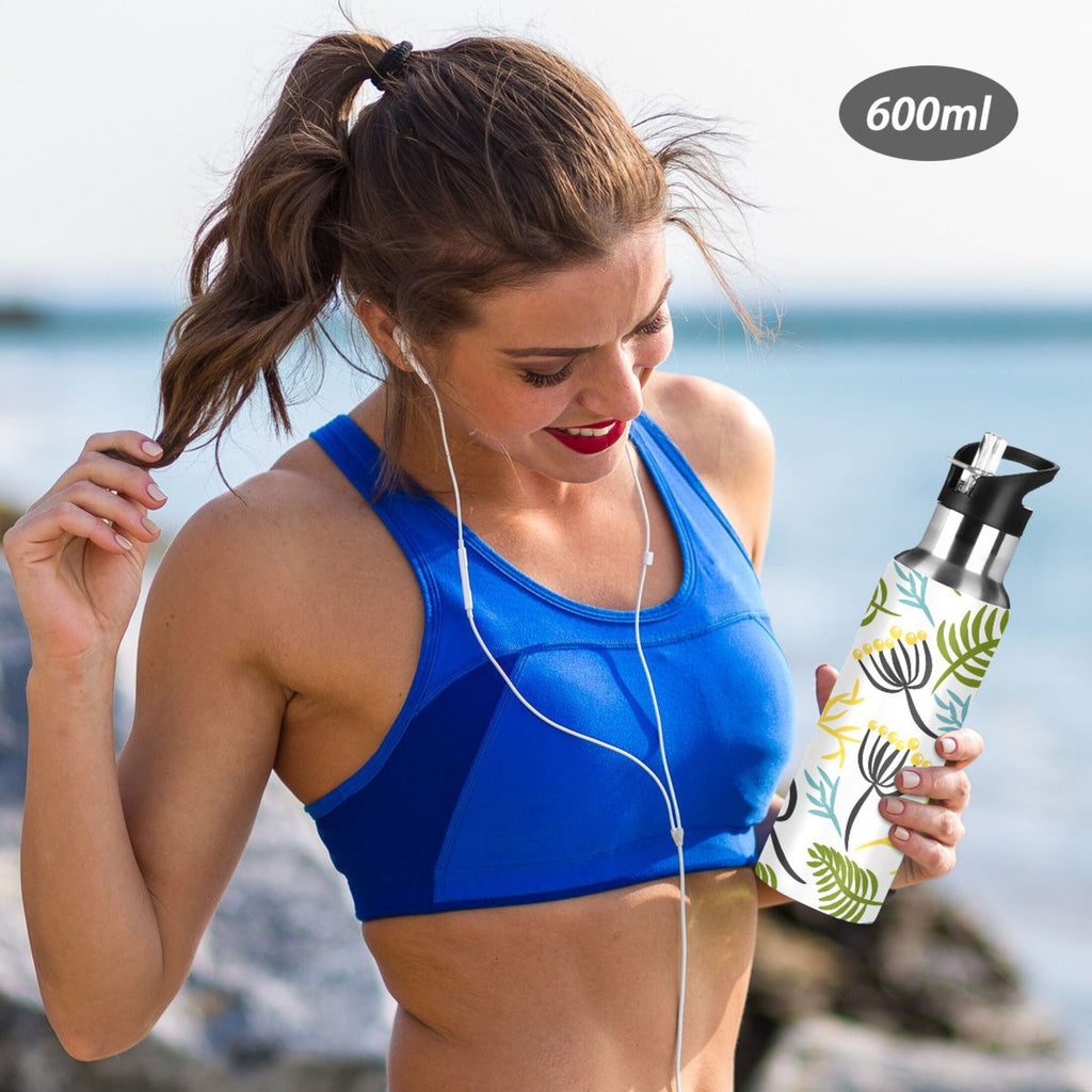 20 oz Insulated Stainless Steel Water Bottle with Straw Lid J2580