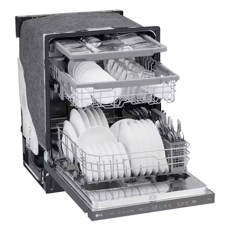 24 in. Smart Wi-Fi Dishwasher, Black Stainless Steel A7947