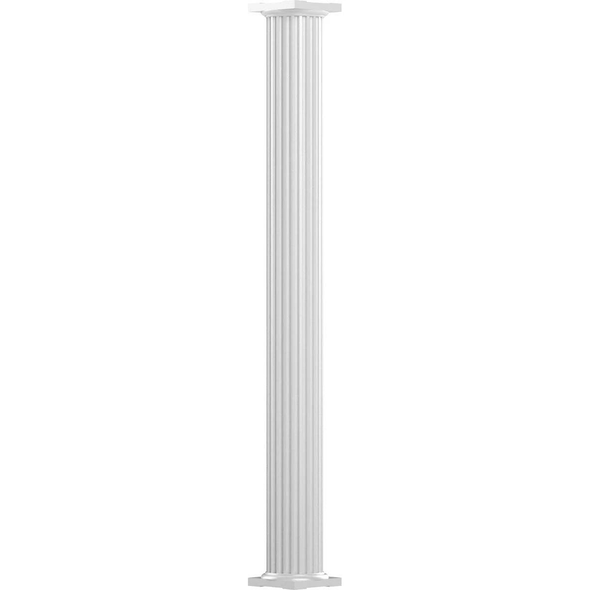 10x22 x 8& Non-Tapered Fluted Gloss White Aluminum Column with Cap Z541517