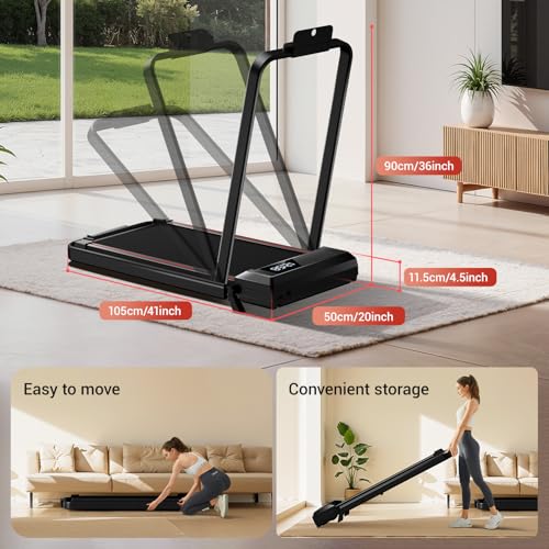 12% Incline Walking Pad Treadmill, 3-in-1 Folding Under Desk Treadmill, 2.5 HP Quiet Brushless, 300 LBS Capacity W57646