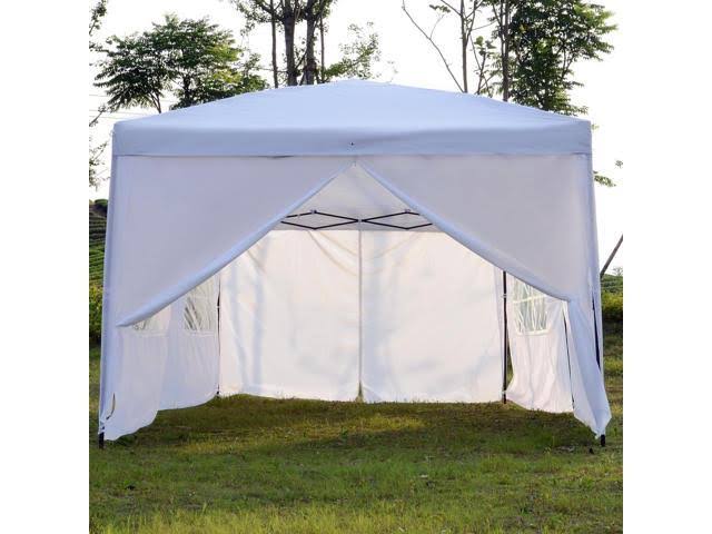 10x20 ft Pop Up Canopy Tent Gazebo with Sides - White M445561