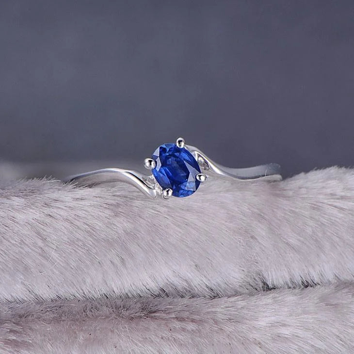 1.25 Carat Oval Moissanite Engagement Ring on 10k White Gold F378