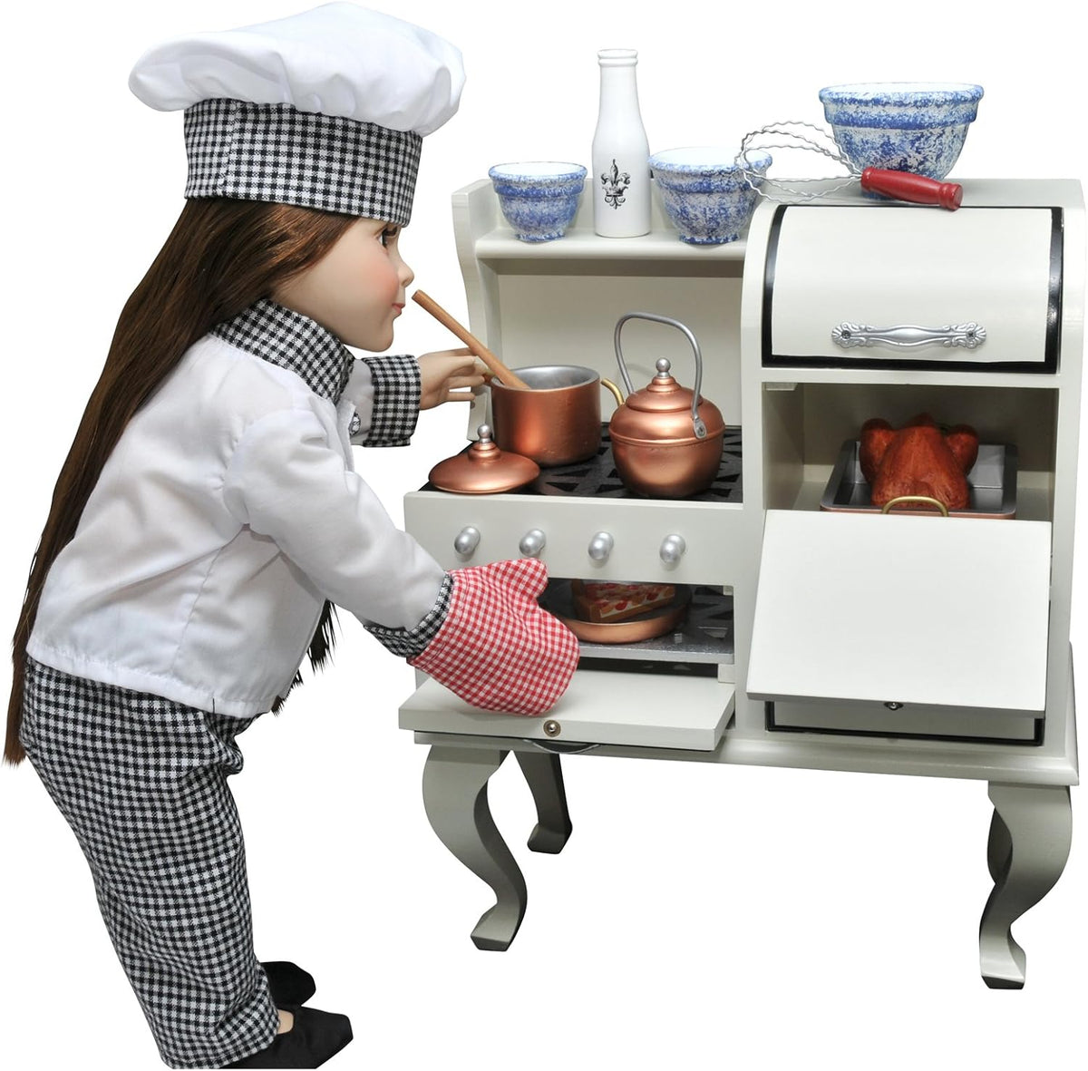 18 Inch Doll Furniture Wooden Cook Stove & Oven E743