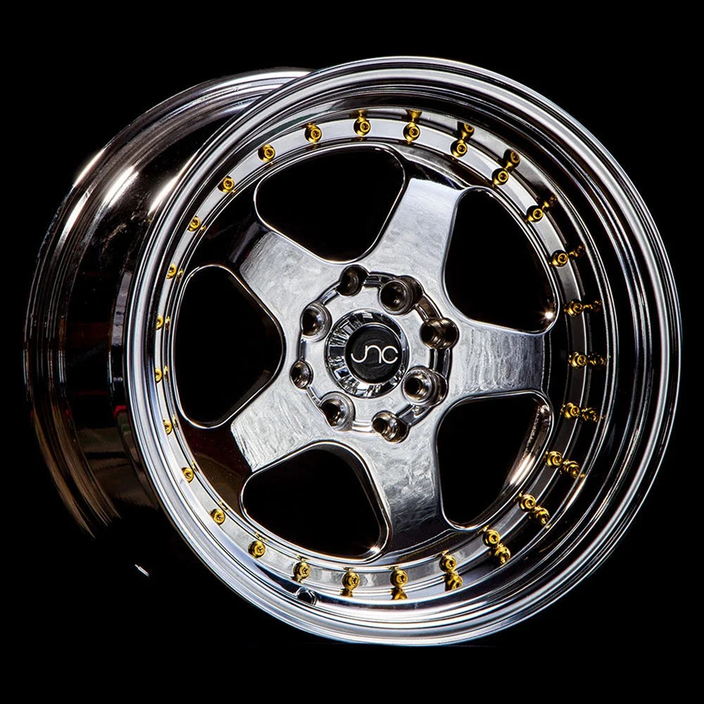 15x8 inch Single Wheel Only 15" Platinum Gold Rivet Rim 4x100/4x114.3 K274096