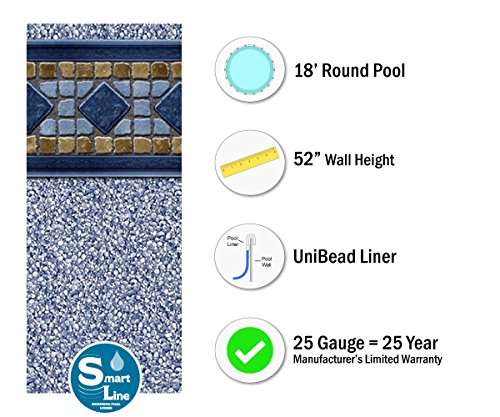 18-Foot Round Liner 52-Inch Wall Height 25 Gauge Virgin Vinyl P99059