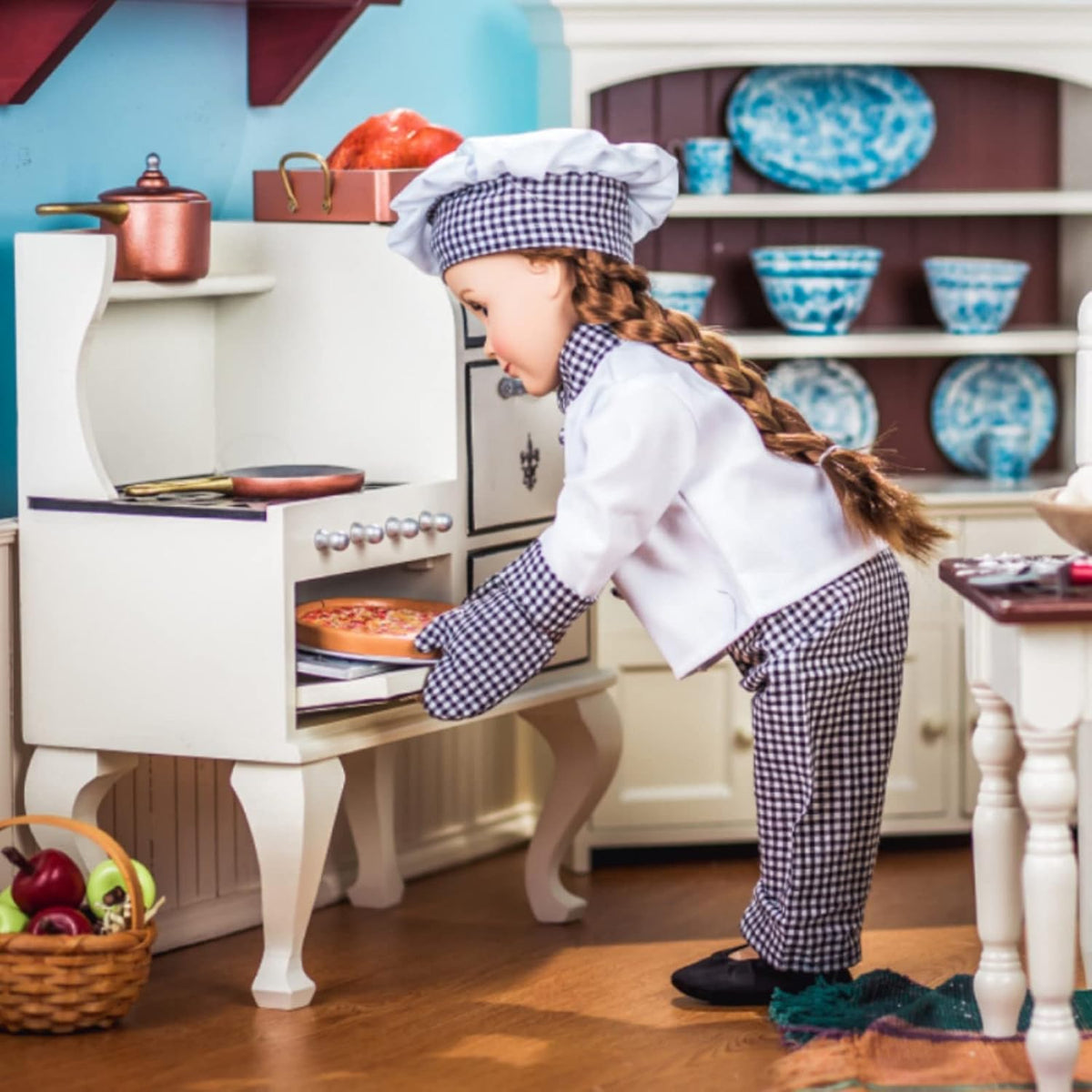 18 Inch Doll Furniture Wooden Cook Stove & Oven E743