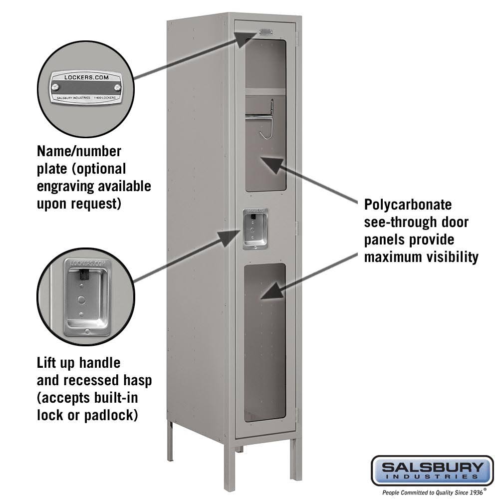 15x22 Wide Single Tier See-Through Metal Locker K46630