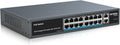 18 Port Gigabit PoE Switch with 16 Ports 1000Mbps PoE+@250W, 2 Gigabit Uplink Ports, VLAN Mode, Metal Case, Desktop/Rack Mount, Unmanaged O167
