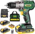 20V Brushless Cordless Drill Driver Kit with 2x 2.0Ah Batteries and Case Y346