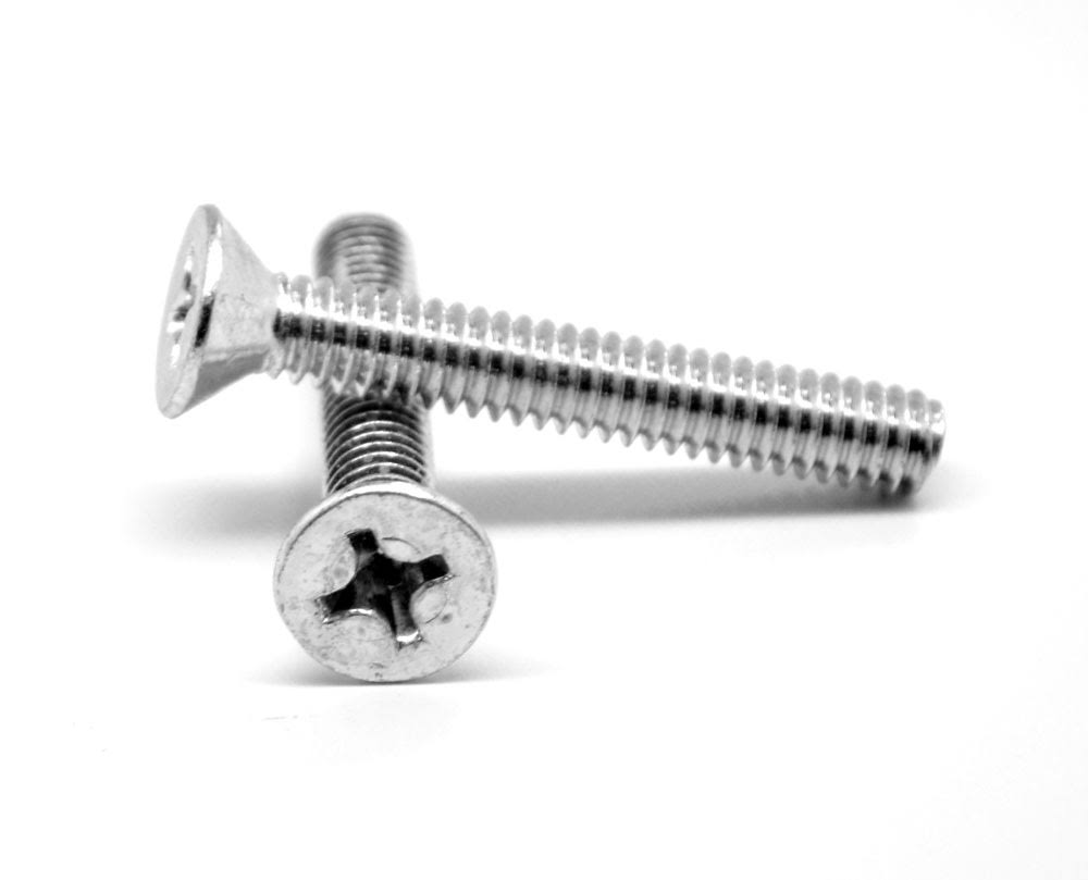 #4-40 x 7/16 Coarse Thread Machine Screw Phillips Flat Head Low Carbon Steel Zinc Plated F45704