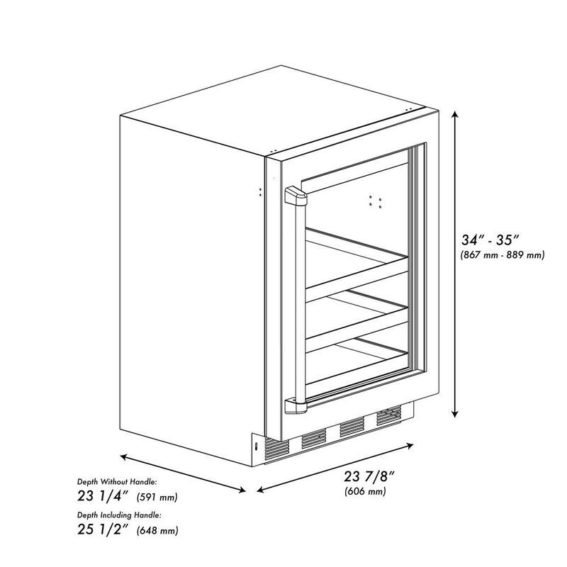 24 in. Single Zone Beverage Fridge with Glass Door O4030