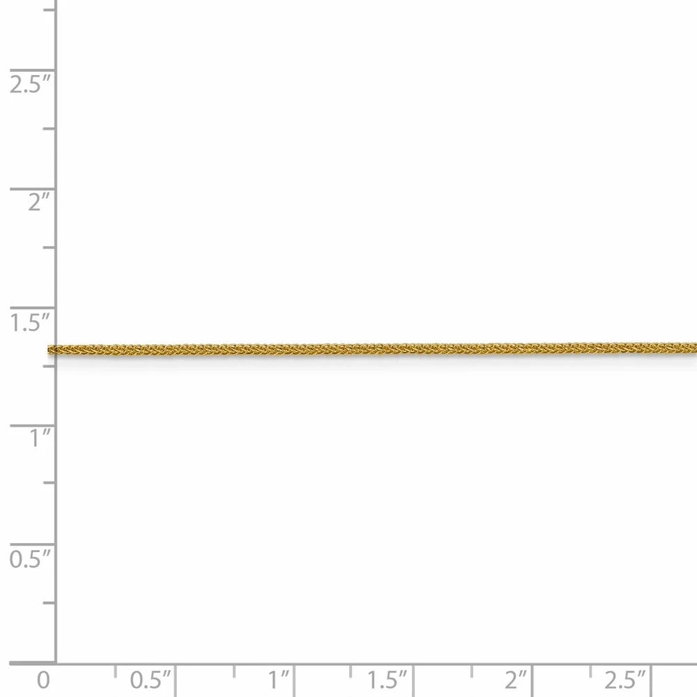 14kt Yellow Gold Diamond Cut Wheat Chain 24 inch Q3641