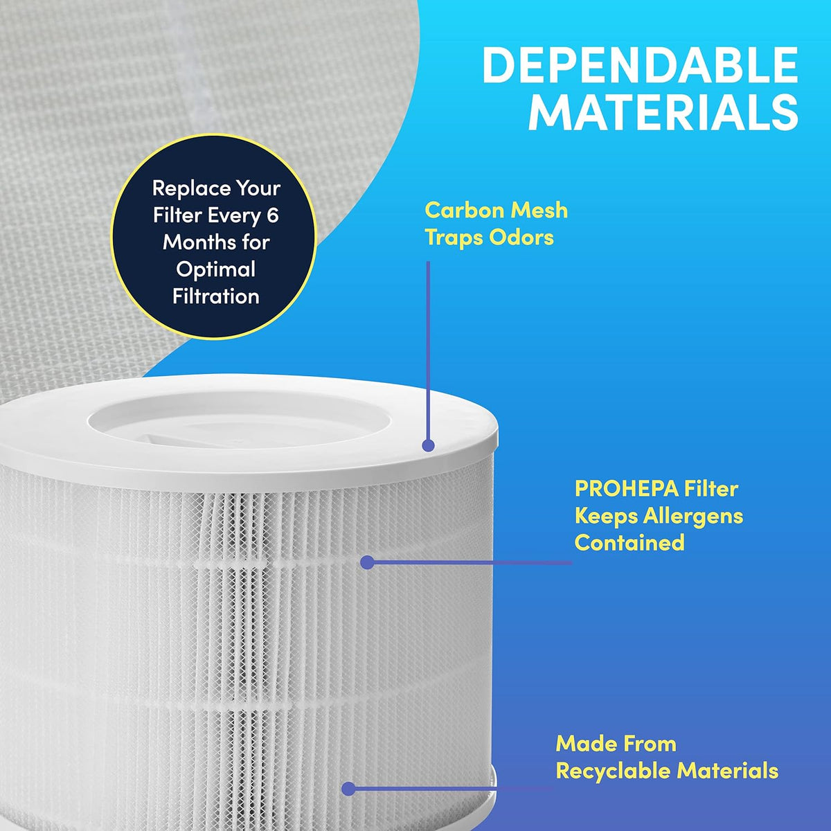 2 Pack H13 True HEPA Replacement Filters J6947