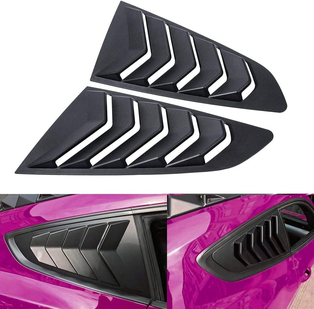 Matte Black Rear and Side Window Louvers Sun Shade Cover for Ford Mustang G129
