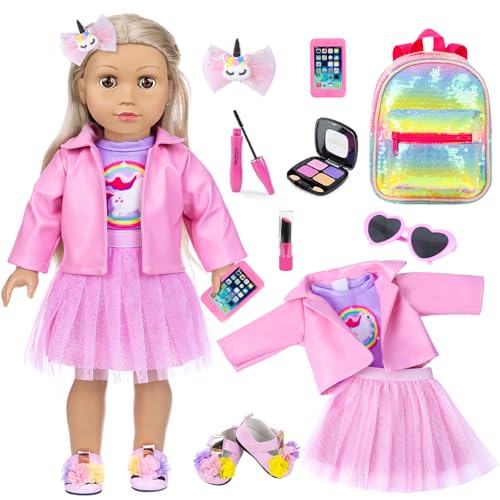 18 Inch Doll Makeup Accessories and Clothes Play Set W60974