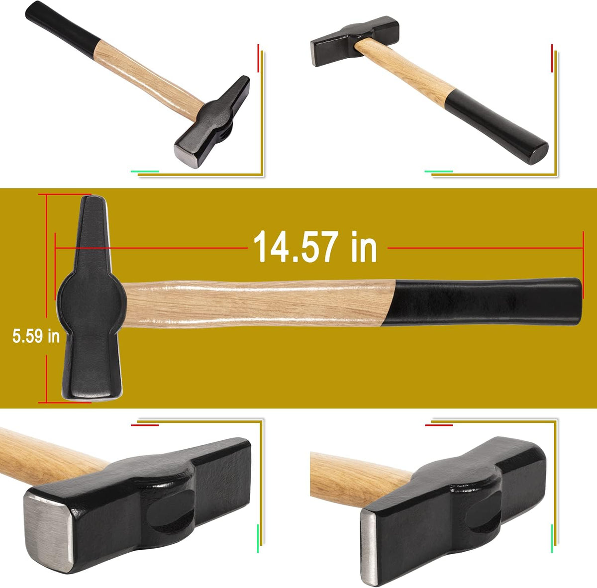 16” Wolf Jaw Tongs and Hammer Tool Set, Pack of 2 B312