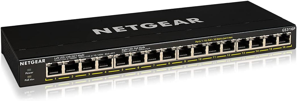 16-Port PoE Gigabit Ethernet Plus Switch with 15 x PoE+ @ 180W, 1 x 1G SFP Port B79277