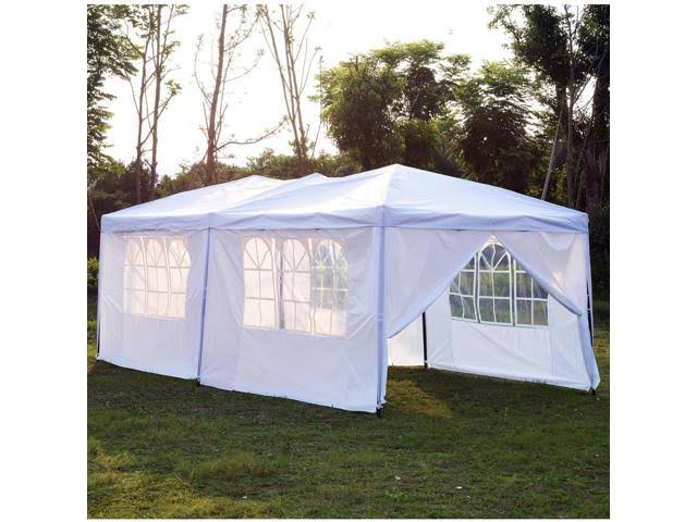 10x20 ft Pop Up Canopy Tent Gazebo with Sides - White M445561