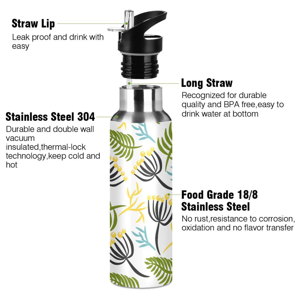 20 oz Insulated Stainless Steel Water Bottle with Straw Lid J2580