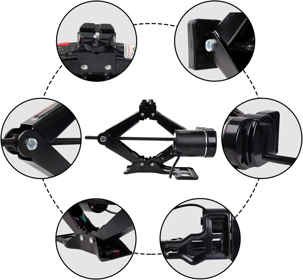 2 Ton 12V Electric Car Jack Kit Black Pack of 2 M914347