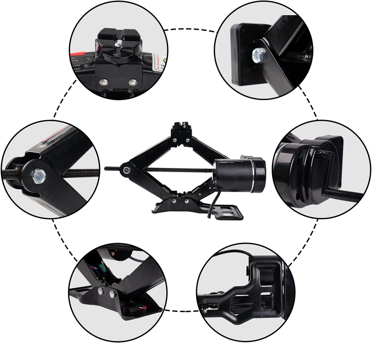 2 Ton 12V Electric Car Jack Kit Black Pack of 2 M914347