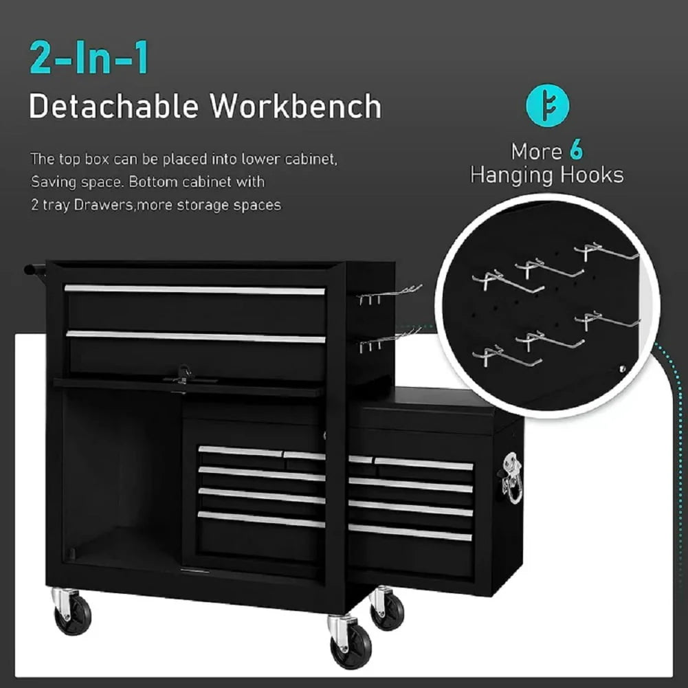 2-IN-1 8-Drawer Rolling Tool Chest & Cabinet P289
