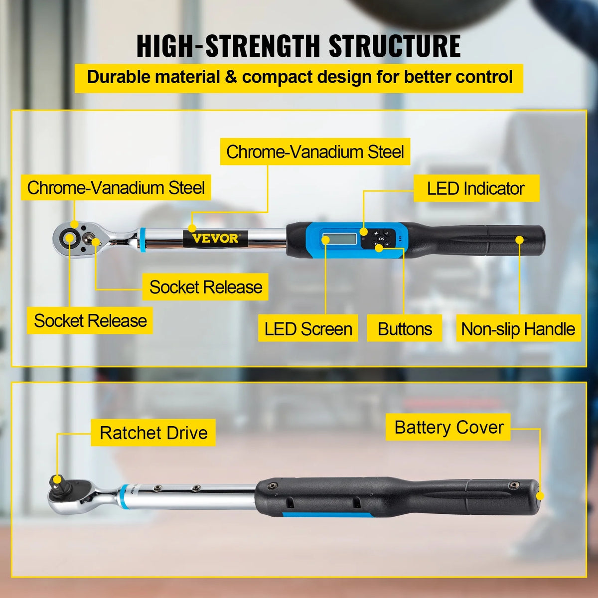 1/2" Drive Digital Torque Wrench with LED Display and Case W6928