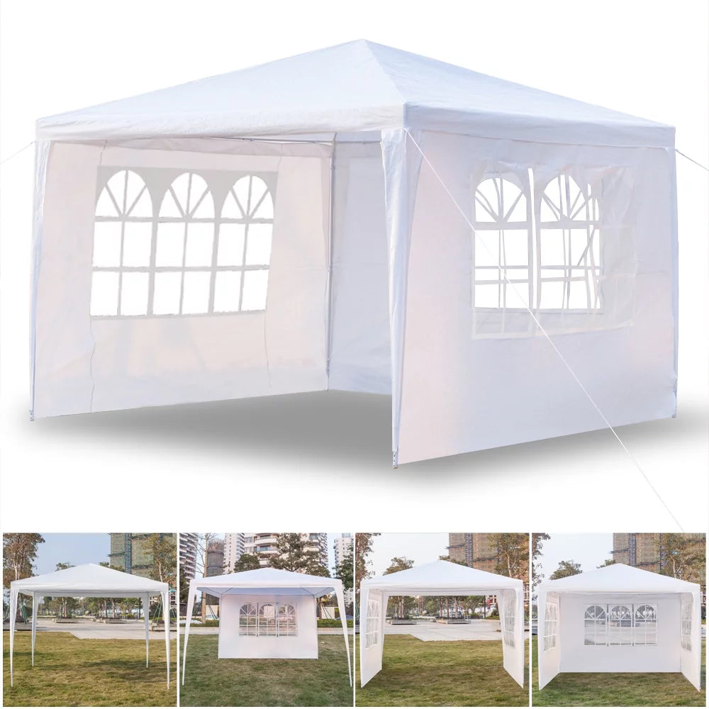 10 x 10 Canopy Tent with 3 Removable Sidewalls and Portable Bag M30571