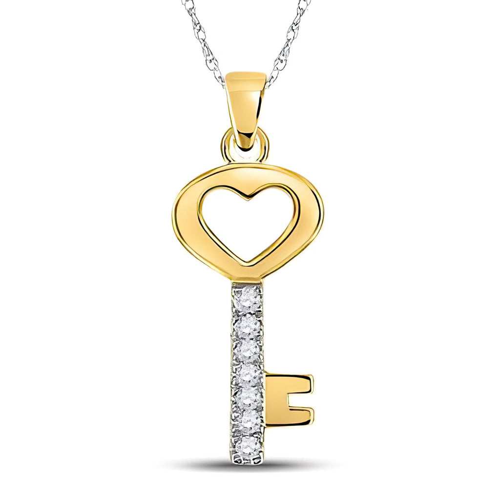 10K Yellow Gold Pendant Necklace with Real Natural Diamond M73424