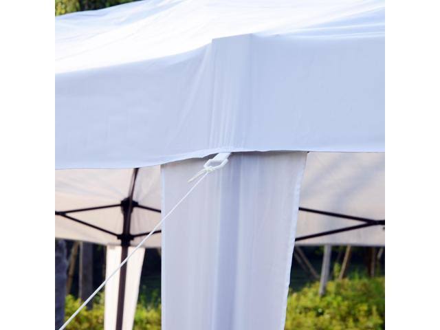10x20 ft Pop Up Canopy Tent Gazebo with Sides - White M445561