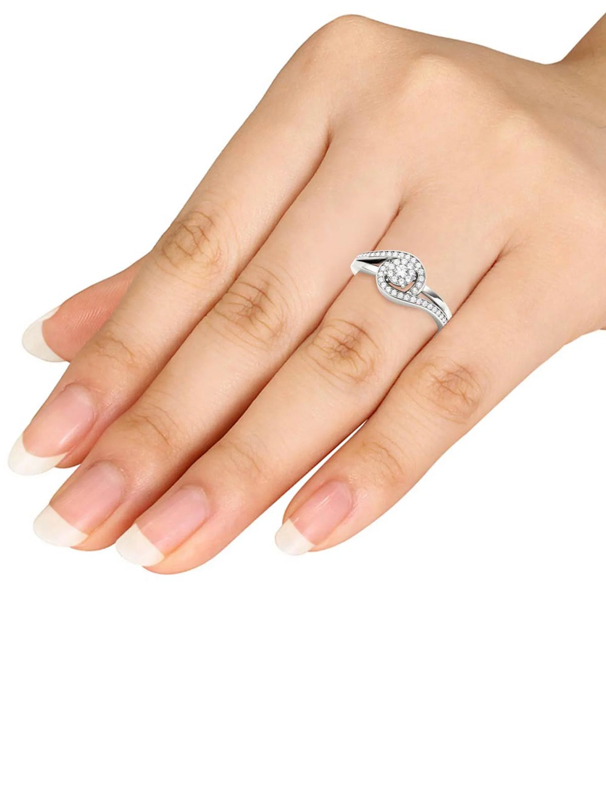 1/5ct Tw Diamond Cluster Engagement Ring A459519