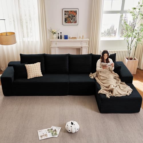 107" Modular Corduroy Sectional Sofa with Chaise Z7410