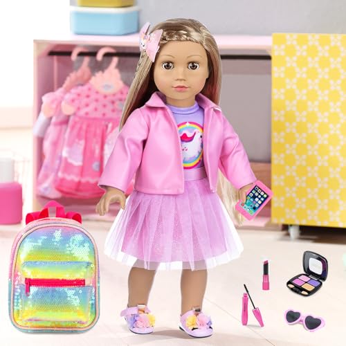 18 Inch Doll Makeup Accessories and Clothes Play Set W60974
