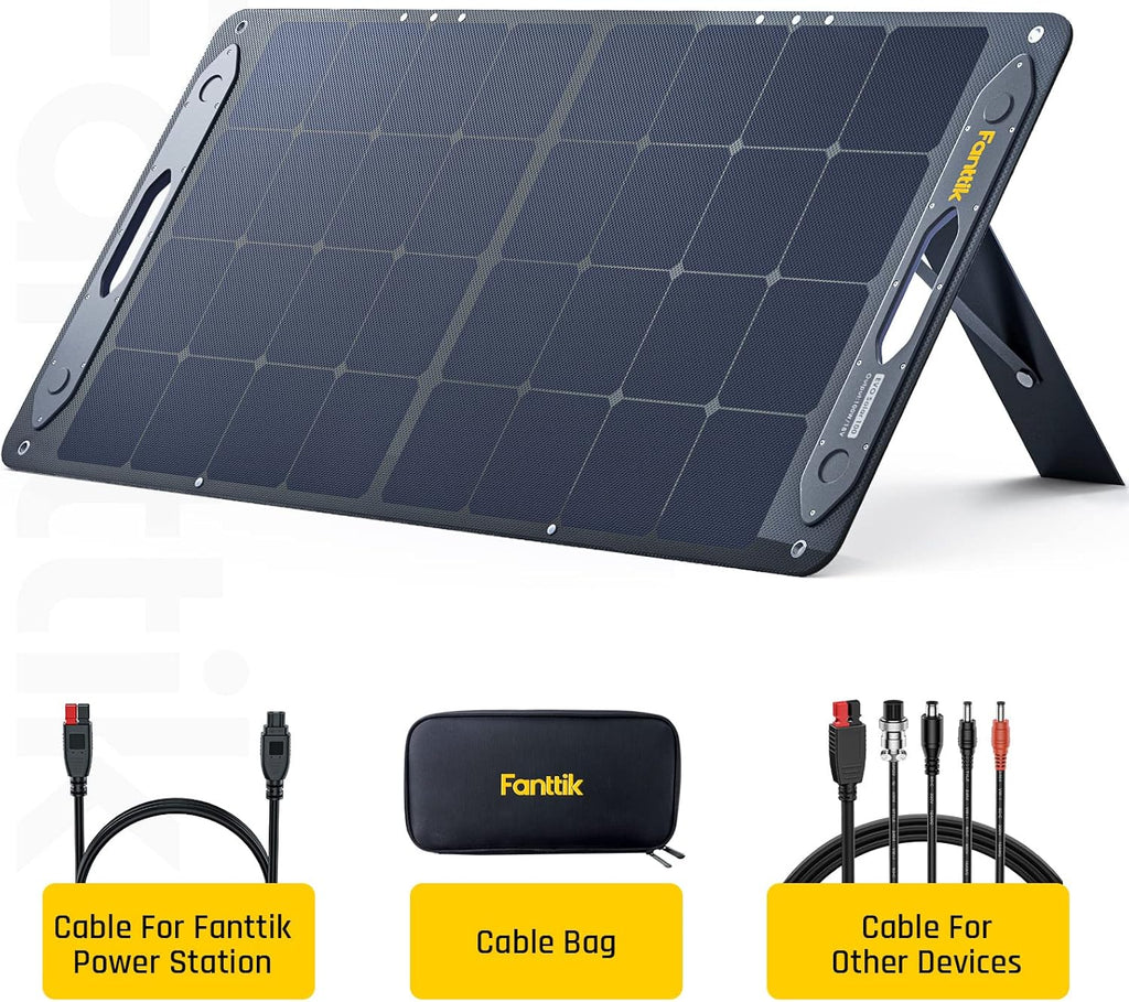 100W Portable Foldable Solar Panel Kit with Adjustable Kickstand U49435