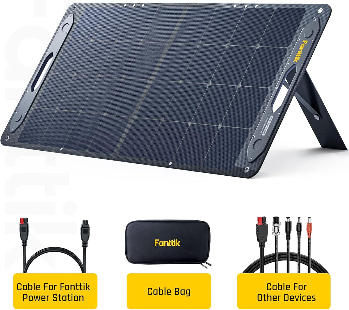 100W Portable Foldable Solar Panel Kit with Adjustable Kickstand U49435