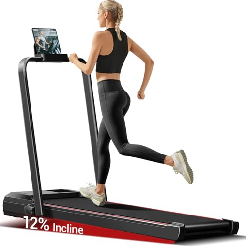 12% Incline Walking Pad Treadmill, 3-in-1 Folding Under Desk Treadmill, 2.5 HP Quiet Brushless, 300 LBS Capacity W57646