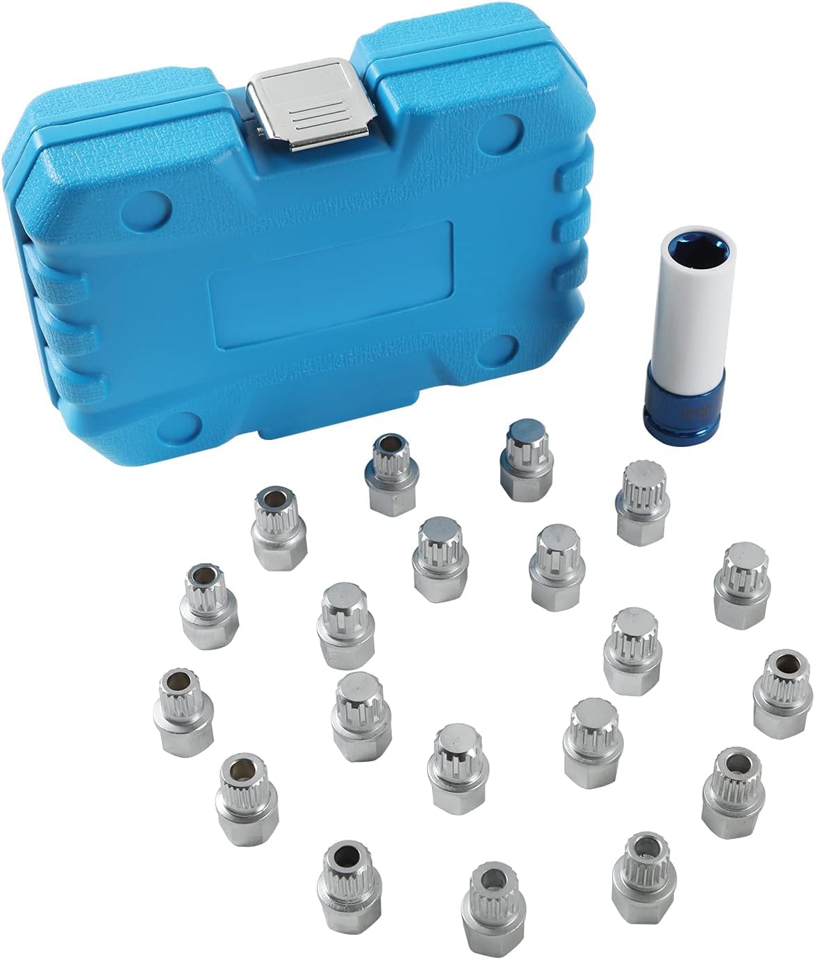 21pcs Wheel Lock Lug Nut Removal Kit with 1/2 inch Socket Adapter I571953