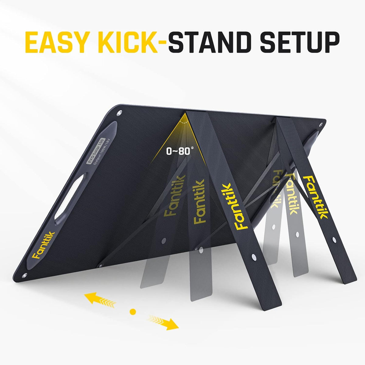 100W Portable Foldable Solar Panel Kit with Adjustable Kickstand U49435