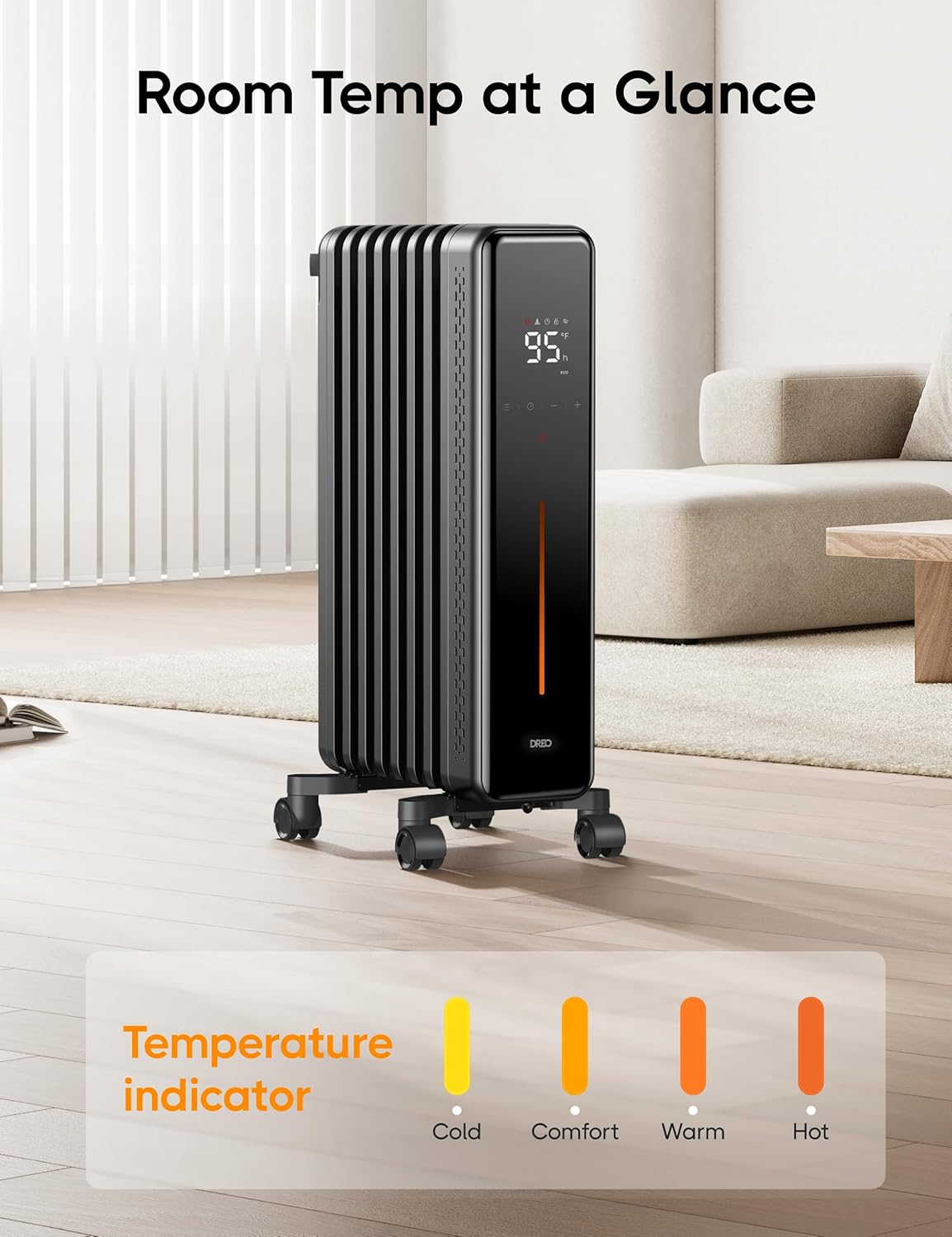 1500W Oil Filled Radiator Heater with Remote Control D736