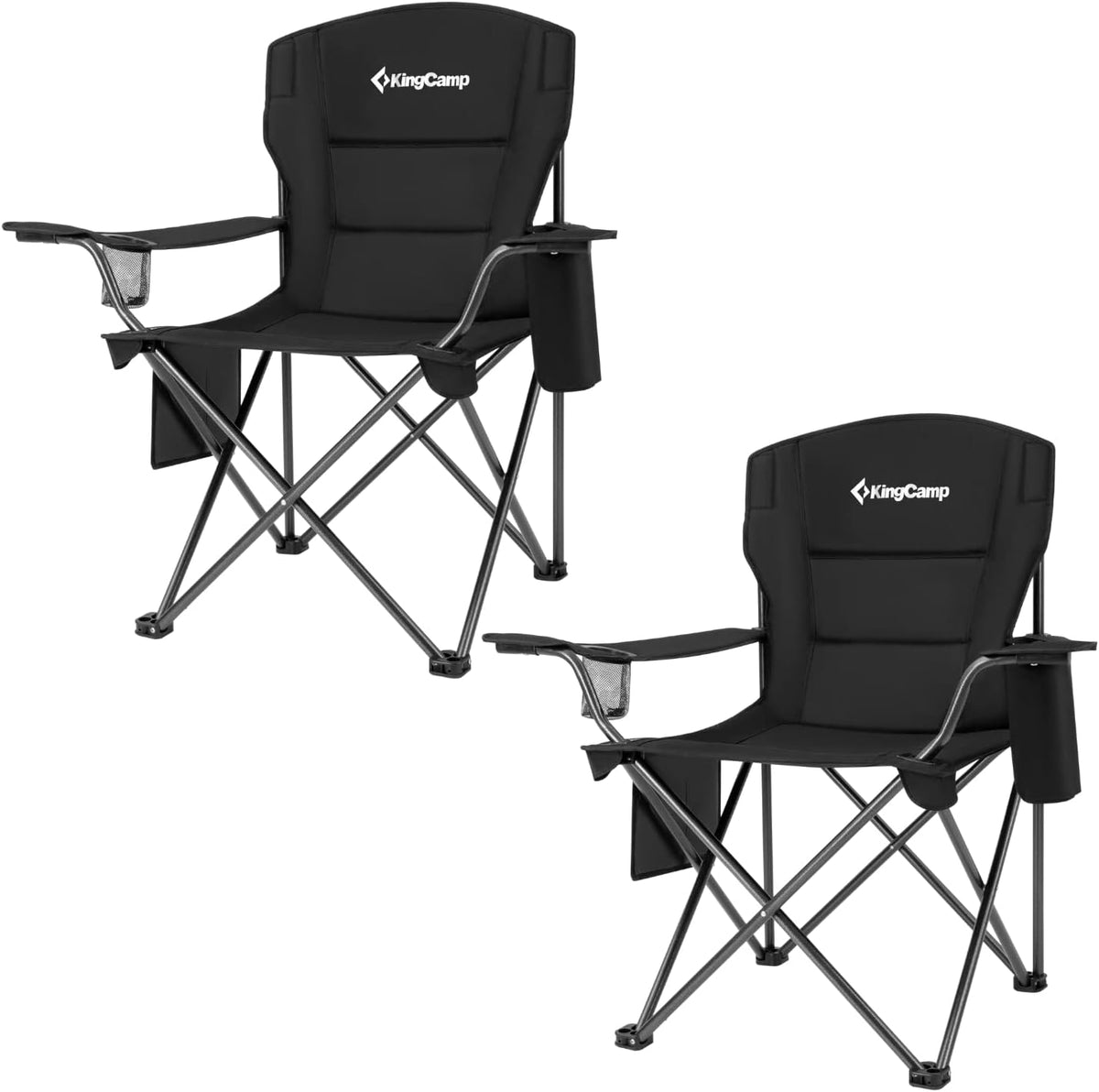 2 Pack Heavy Duty Oversized Folding Camping Chairs T115087