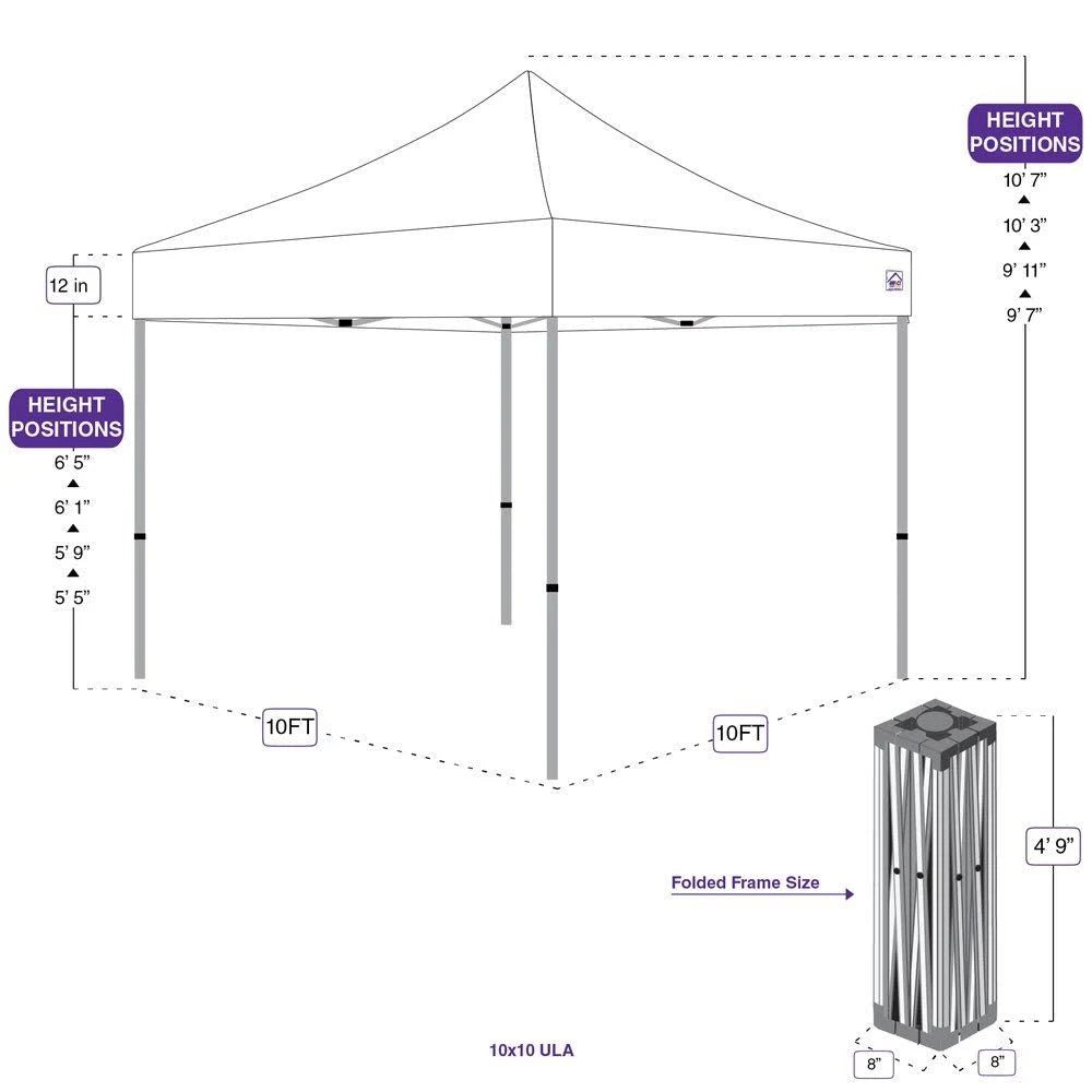 10 ft. x 10 ft. White Aluminum Pop-Up Canopy A605600