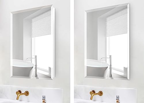 14"x24" Rectangular Beveled Frameless Mirror Cabinet V811698