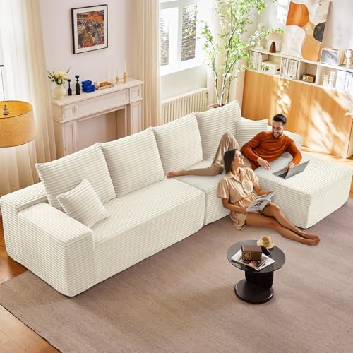 107" Modular Corduroy Sectional Sofa with Chaise Z7410