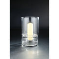 12" Clear Translucent Glass Candle Holder D7296